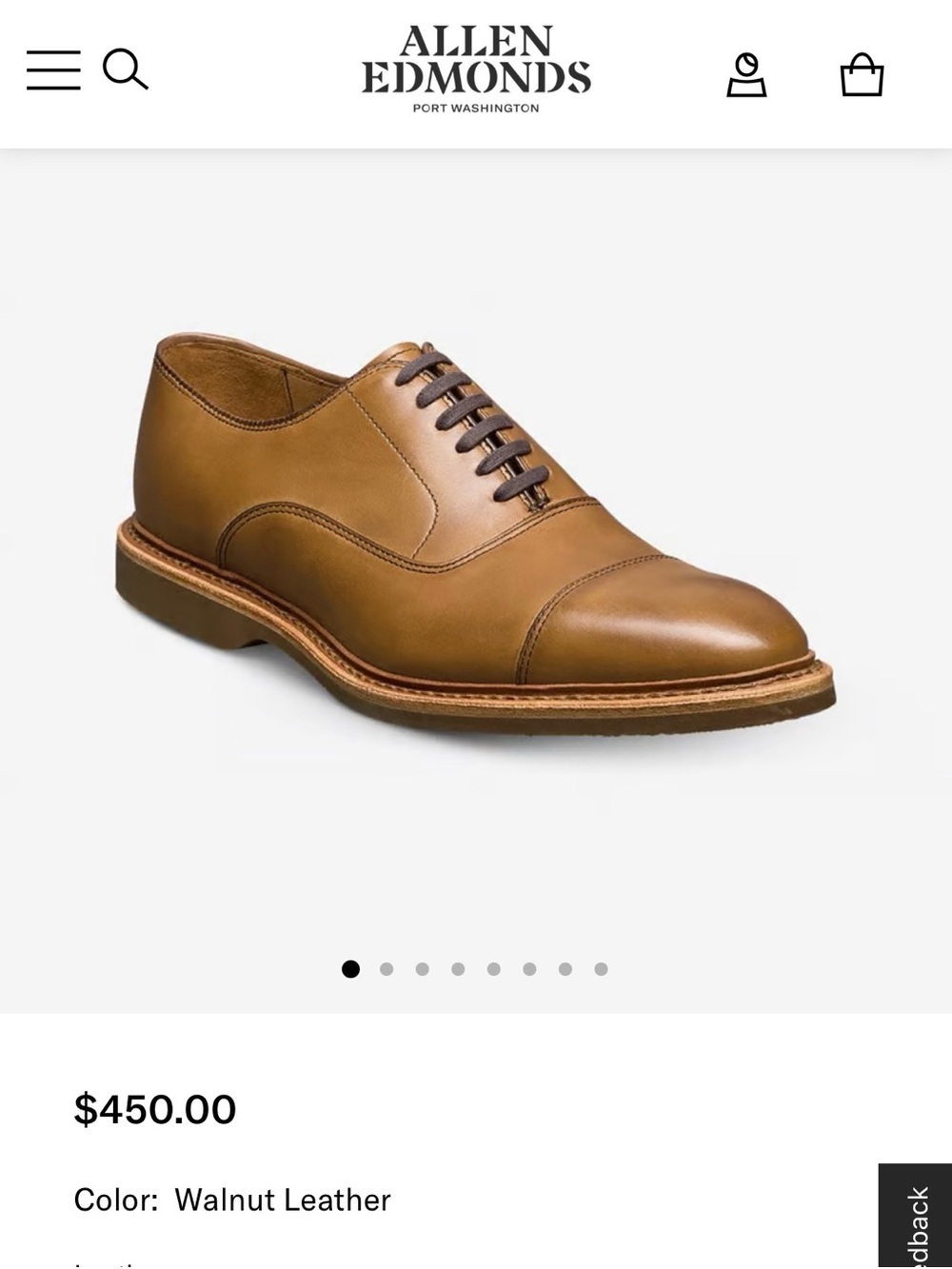 American Eagle Outfitters Tan/Brown Leather Cap-Toe Oxford